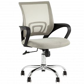 Кресло компьютерное DeskTop Хром (ДэскТоп) серый сетка/ткань