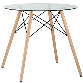 Стол обеденный Модерника DSW (в стиле Eames)  D 80 стеклянный