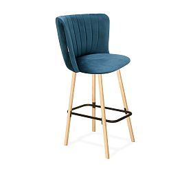 Стул полубарный SHT-ST36-1/S94-1 (тихий океан/прозр. лак/черный муар)